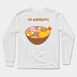 So Romantic Ramen Sloth Long Sleeve T-Shirt